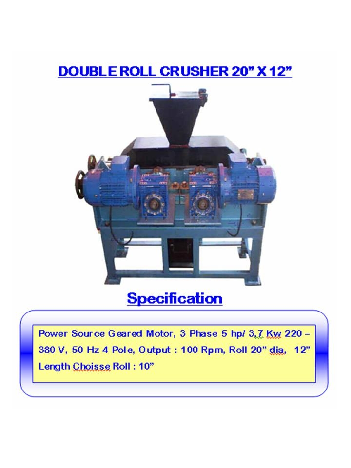 distributor alat laboratorium teknik sipil DOUBLE ROLL CRUSHER 20